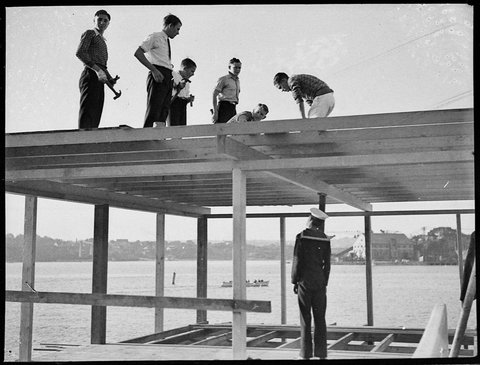 Navy League cadets at Sydney Training Depot taken for Mr Len Forsythe, 1938