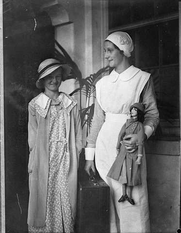 Nurse and patient, 1935