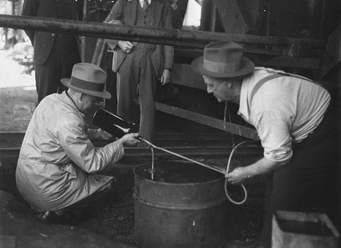 Official visitors at Balmain Colliery, 1934