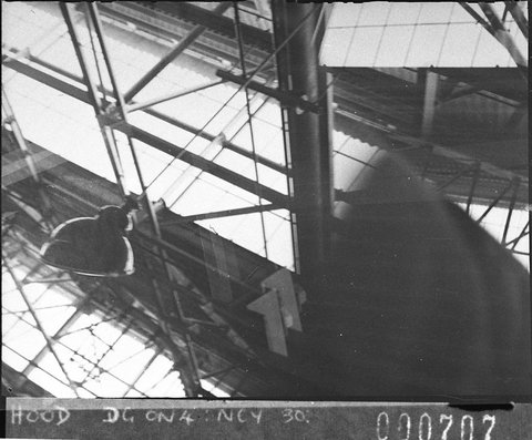 Opening of General Motors works at Pagewood Looking down on the overhead lighting gantries, 1940