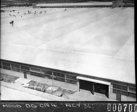Opening of General Motors works at Pagewood Part of the roof, 1940