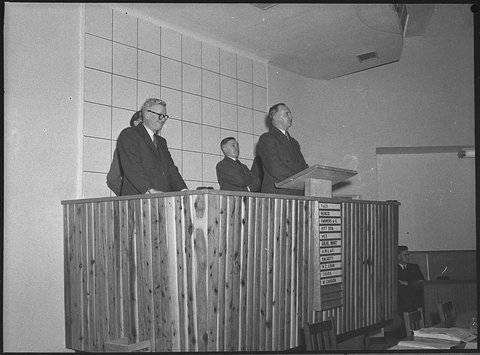 Opening wool exchange King Street Newcastle, 1953