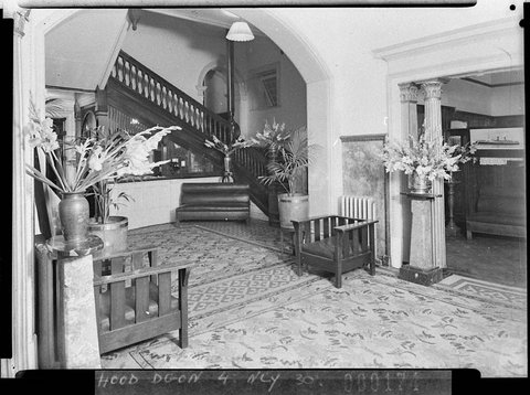 Part of the entrance foyer and stairs Wentworth Hotel Brewster Manderson architects, 1938