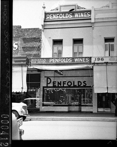 Penfolds Wines display in shop windows of the Bodega Wine Depot, 1939