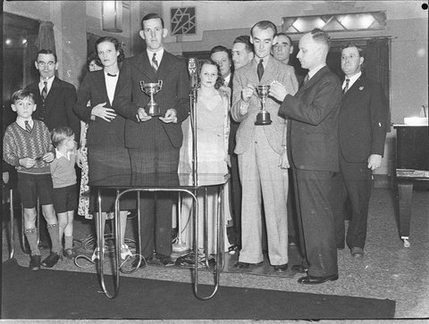 Presentation of cup, 1937