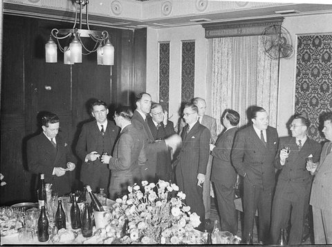 Press reception at Carlton Hotel, 1946