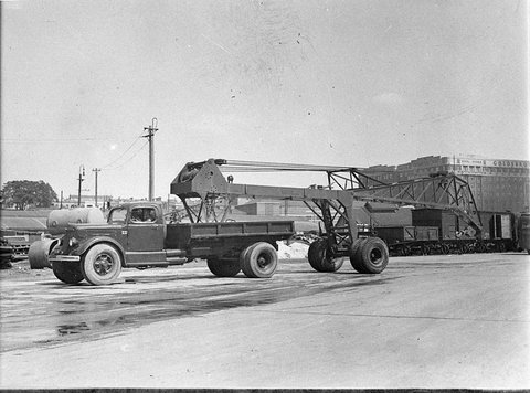 Railway crane Darling Harbour, 1949