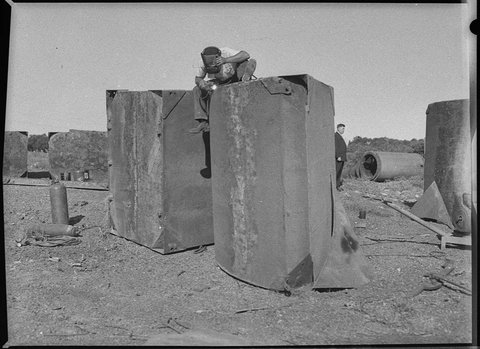 Reclamation at Carrington northern end of Throsby Creek, 1954