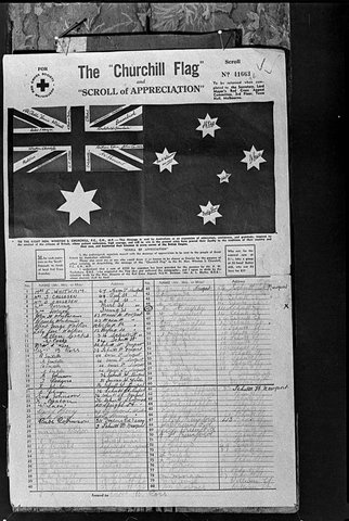Red Cross appeal at Stedman Henderson The Churchill Flag scroll of appreciation, 1942