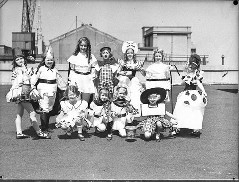 Richard White School girls in fancy dress, c. 1936