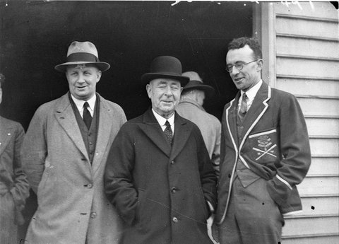 Rowing officials at opening Mosman Rowing Club, 1934