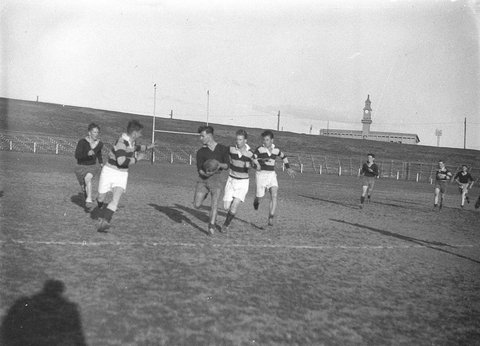 Rugby Union football practice, 1934