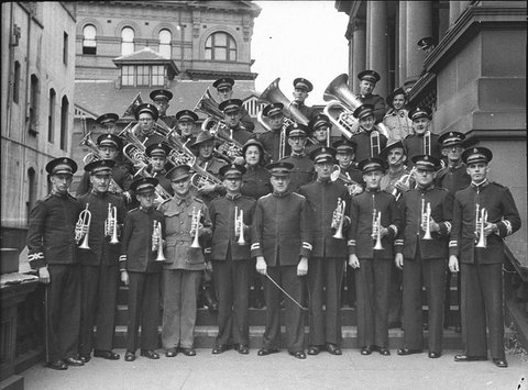 Salvation Army band at Conference Town Hall, 1943