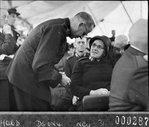 Salvation Army rally in tent at Prince Alfred Park, 1941