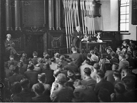 School rowers with trophy, c. 1935
