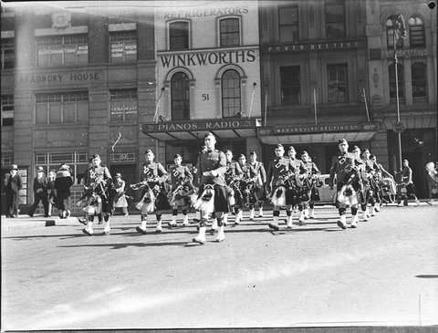 Scots Regiment parade for church, 1936