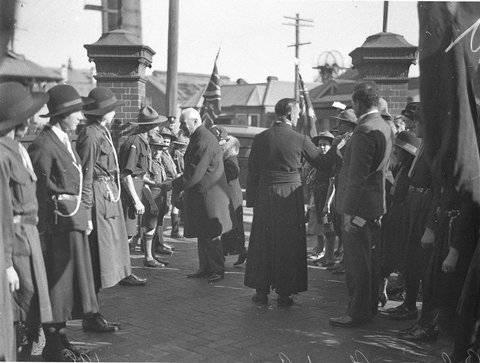 Scouts and Girl Guides parade, c. 1934
