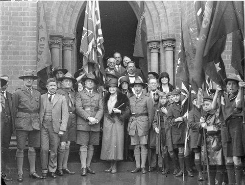 Scouts attend a Church Parade, 1930s