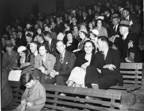 Section of the crowd in the Grandstand, c. 1932