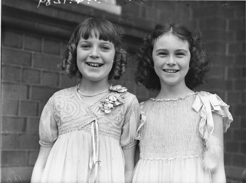 Shirley Ward of Dulwich Hill and Elaine Sharp pianists in the Rail Tramway eisteddfod, 1934