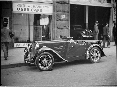Singer car taken for Anivitti Schey for Keith Hamilton, 1937?