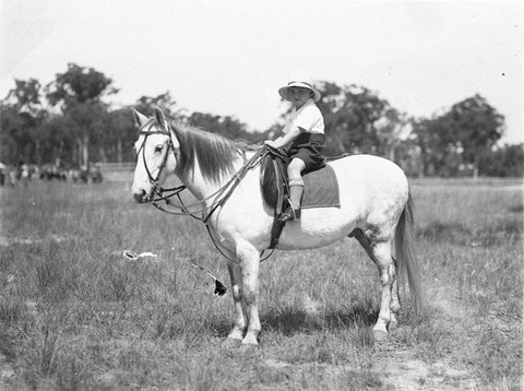 Small boy on his pony, c. 1929