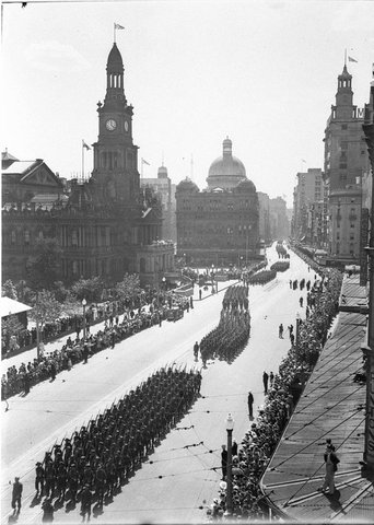 Soldiers are marching at the slope with fixed bayonets, c. 1939