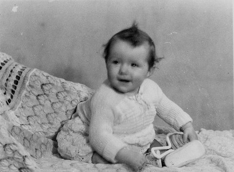 Studio portrait of an unidentified baby, 1930s