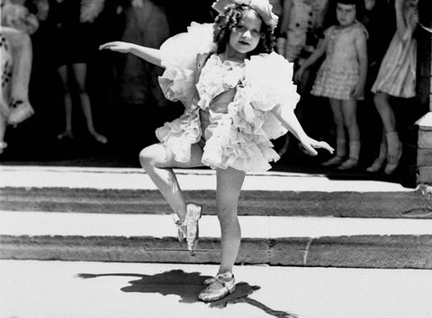 Tapdancer Shirley Sloss at the Rail Tramway eisteddfod, 1934