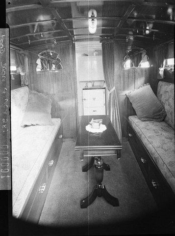 The dining and lounge cabin of the cabin cruiser Leisurlea, 1937