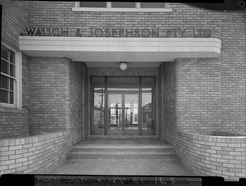 The entrance to the administrative section Waugh Josephsons new factory St Peters, 1940