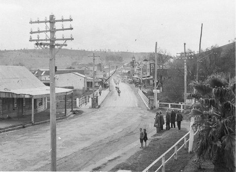 The leaders cycling through the town of Picton, 1930s