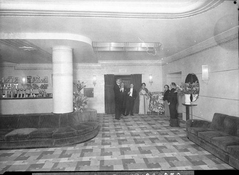 The new Kings Theatre Mosman Shows guests in the dress circle lounge, 1937
