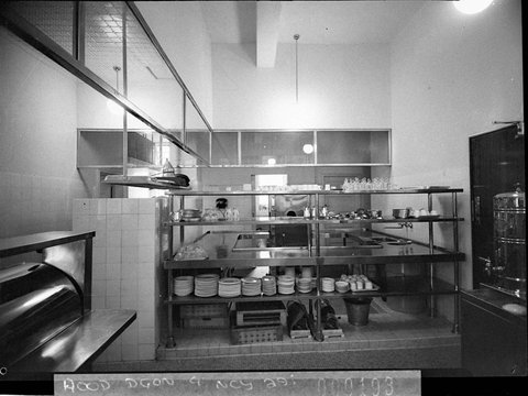 The new Mayfair Hotel at Kings Cross Part of the kitchen, 1937