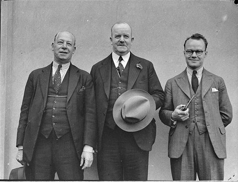 Three men in suits with waistcoats, 1930s