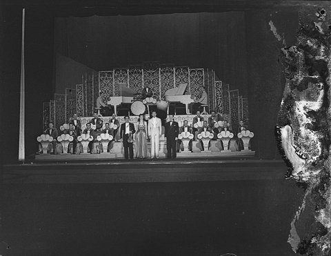 Tiny Douglas and stage band State Theatre, 1943