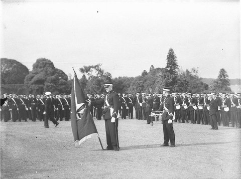 Trooping of the colours of the Royal Military College, 1920s