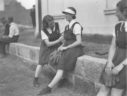 Two Victoria players, c. 1932