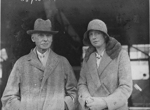 Unidentified country socialites watch polo, 1930s