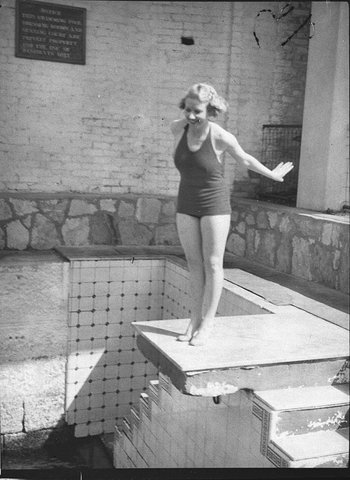 Valerie Hay swimming taken for JC Williamson Ltd, 1937