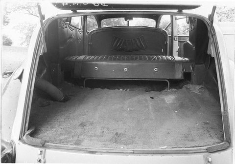 View from the open hatch of station wagon, 1930s