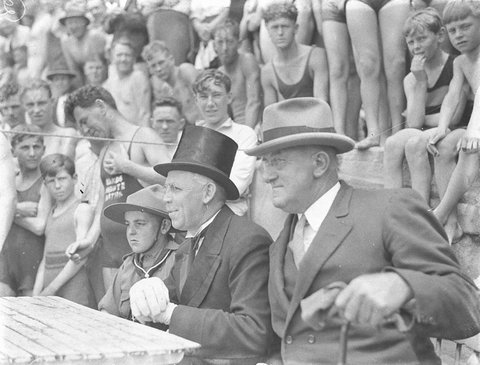 VIPs watch the events, 1930s