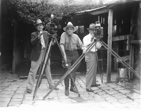William Reed filming The Romance of Runnibede, 1927