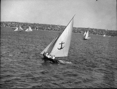 Yachts on the harbour, 1930s