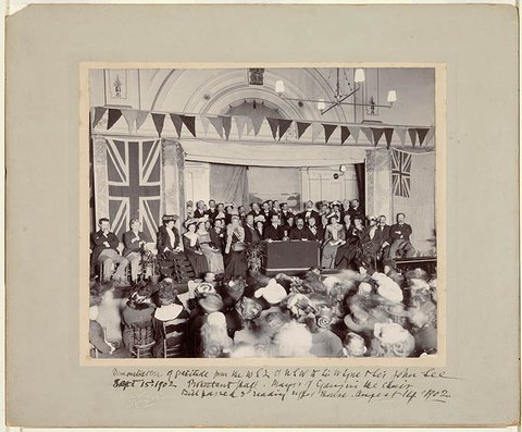 Demonstration of gratitude from the Womanhood Suffrage League of NSW to Sir W Lyne and Sir John See, Sept 15th 1902
