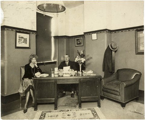 Frank Smith & secretary in his office, Sydney, c1929, c. 1929