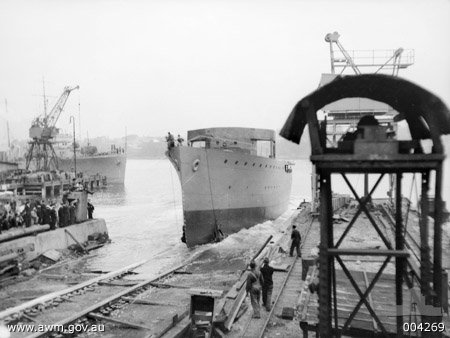 HMAS Bathurst launching, 1940