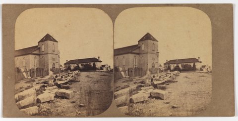 Scots Church Sydney (1859) (Looking west along Jamieson Street, past Scots Church to Petty’s Family Hotel)
