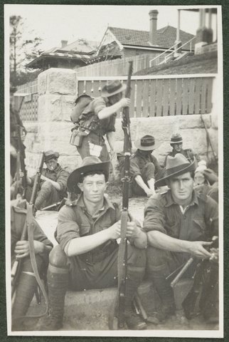Rest at Bondi 16 mile route march South Head, 1914–15