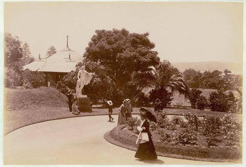 Botanical Gardens, Sydney (showing statue of Apollo Belvedere), c. 1900-1910, 1900–10